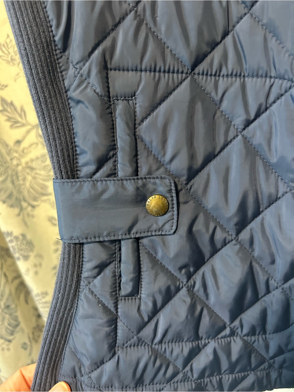 Ralph Lauren Sport Quilted Vest Medium Genuine Suede Equestrian Preppy - Picture 7 of 12